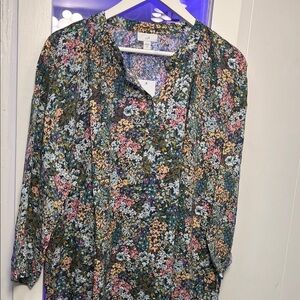 NWT J. Jill Floral Button Down Shirt - Multicolor